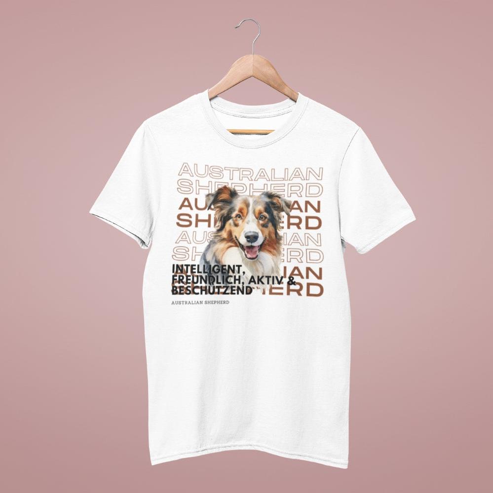 Baumwollshirt mit Australian-Shepherd-Motiv – Perfekt für Hundebesitzer