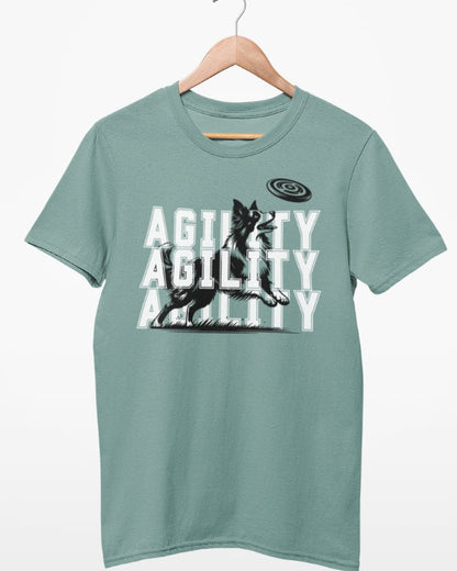 "Agility T-Shirt" für Fans der Hundesportart, Border Collie
