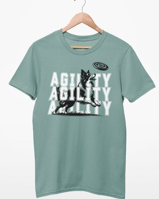 "Agility T-Shirt" für Fans der Hundesportart, Border Collie