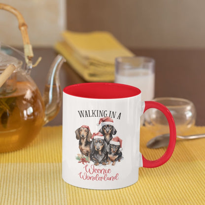 weihnachtstasse mit dackel motiv walking in a weenie wonderland