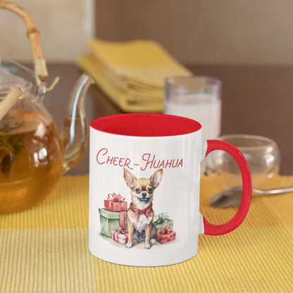 weihnachtstasse mit chihuahua, rot, weihnachtsgeschenk keramiktasse