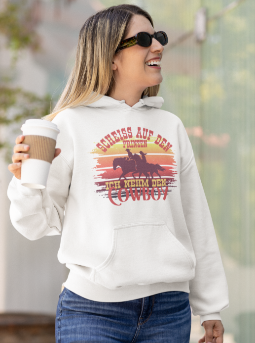 kapuzenpullover westernreiten, für alle Cowgirls das perfekte pferdemotiv, Cowgirl, Westernpferd, Pferdeliebhaber Cowgirl Hoodie, Cowgirlpullover, Pferdemotiv Damen Hoodie, Stallpullover Pferde Shirt im Vintage Stil / Pferdeliebhaber / Reitsport Shirt / Pferd als treuer Begleiter / Inspirierender Pferde Spruch - Damen Hoodie