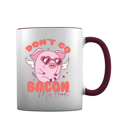 Lustige Kaffeetasse, witzige Geschenkidee für Paare "Don´t go bacon my heart"