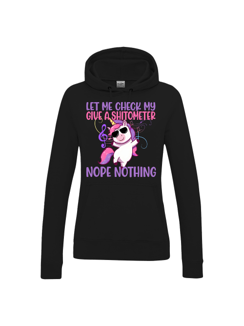 Einhorn Damen Hoodie, lustiges Einhorn-Motiv "Shitometer"