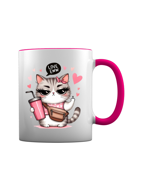 Tasse mit lustigem Katzenmotiv "Love Eww"