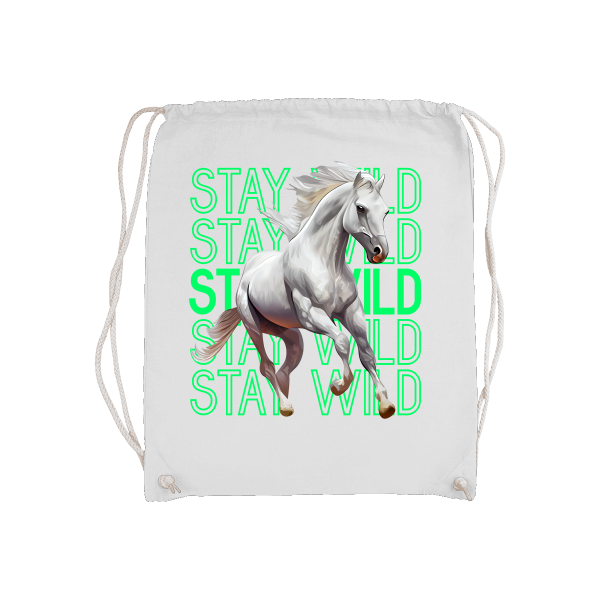 Turnbeutel "stay wild" Pferdedesign