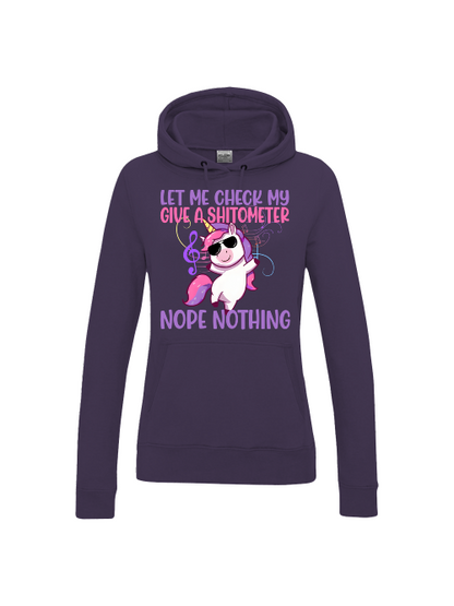 Einhorn Damen Hoodie, lustiges Einhorn-Motiv "Shitometer"