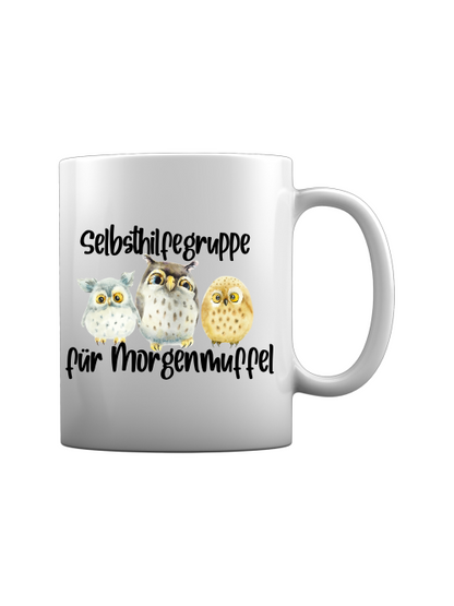 Keramiktasse "Selbsthilfegruppe für Morgenmuffel"