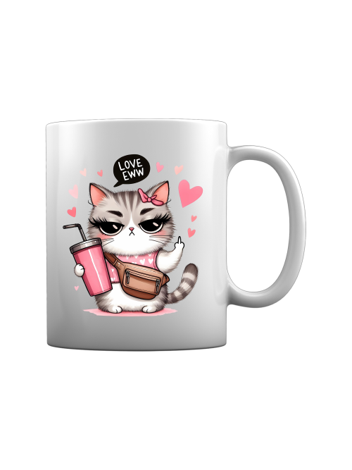 Tasse mit lustigem Katzenmotiv "Love Eww"