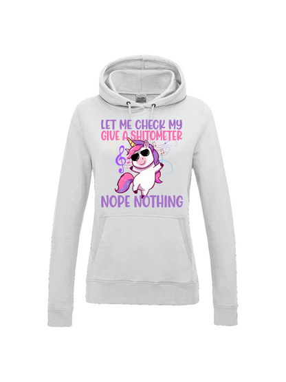 Einhorn Damen Hoodie, lustiges Einhorn-Motiv "Shitometer"